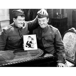 Oliver Hardy And Stan Laurel [Laurel & Hardy] Take A Break During Pack ...